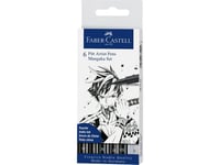 Faber-Castell 167124, Svart, Svart, Pigmentbaserat Bläck, Papper, 6 Styck