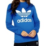 New Womens Adidas TRF Crew Sweat Blue Sweatshirt Jumper ED7582 Size L