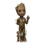 Figurine en carton Baby Groot hello de la main gauche film les gardiens de la galaxie 3 - Haut 95 cm