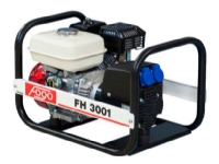 Fogo generator 230V - bensin, 3,0kw, Honda-motor, dansk kontakt, FH3001