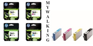 4 X GENUINE 2021 DATE HP 364XL CARTRIDGES BLACK CYAN MAGENTA YELLOW FAST POSTAGE