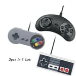 Manette De Jeu Vplay Filaire Usb 3 Pieces Joystick De Jeu Pour Ordonnoir Pc Snes Controlleur Sega