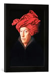 Kunst für Alle 'Encadré Image de Jan Van Eyck A Man in A Turban, 1433, Art Impression dans Le Cadre de Haute qualité Photos Fait Main, 30 x 40 cm Noir Mat