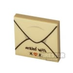 Printed Tile 2x2 - Card Envelope - With Love - Tan