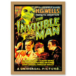 Movie Film Invisible Man HG Wells Classic Horror Artwork Framed Wall Art Print A4