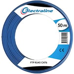 Electraline 106102 Couronne de Cable de Réseau Ethernet FTP-RJ45 CAT6 50M Bleu