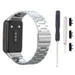 YUYAN Stainless Steel Bracelet Smart Watch Strap For -Huawei Honor Band 6 Smart Watch Double Snap Buckle Solid Stainless Steel Strap