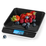 Duronic Digital Kitchen Scales KS100 BK | Black/White Design with 1.2L Bowl | 5kg Capacity | LCD Backlit Display | Add & Weigh Tare | 1g Precision | Measure Ingredients for Cooking & Baking