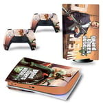 Kit De Autocollants Skin Decal Pour Console De Jeu Ps5 Corps Complet Gta5 Grand Theft Auto, Version Cd-Rom T2007