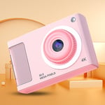 CCD Camera HD 1080P 48MP Dual Lens Digital Point and Shoot Camera (Pink)