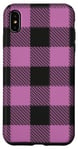 Coque pour iPhone XS Max Motif à carreaux rose et noir