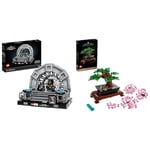 LEGO 75352 Star Wars Emperor's Throne Room Diorama, Return of the Jedi 40th Anniversary Lightsaber Dual Set & 10281 Icons Bonsai Tree Set, Plants Home Décor Set with Flowers