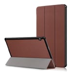 Huawei Mediapad T5 Tri-fold Leather Flip Case - Brown