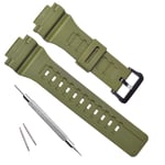 OliBoPo Waterproof Natural Resin Replacement Watch Band for Casio SGW-300H MRW-200H AE-1200 W-800H W-735H AQ- S800W AQ- S810W (Army Green)