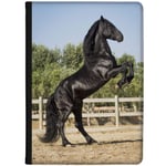 Azzumo Prancing Black Stallion Horse Faux Leather Case Cover/Folio for the Samsung Galaxy Tab S5e (10.5) (2019)