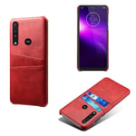 Motorola One Macro skal med korthållare - Röd
