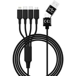 Smrter - Câble de charge usb usb-a mâle, usb-c® mâle, usb-c® mâle, Connecteur Lightning , USB-Micro-B mâle 1.20 m noir sm