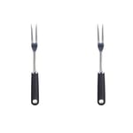MasterClass Carving Fork with Soft Grip Handle, Stainless Steel, 32 cm (Pack of 2)
