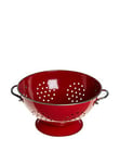 Premier Housewares 508555 Enamel Retro Colander Bowl Stainless Steel Pasta Strainer Red Rice strainer for Cooking Sives for Cooking Pasta Drainer, H13 x W23 x D23cm