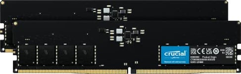 Crucial RAM 16Go Kit (2x8Go) DDR5 5600MHz (ou 5200MHz ou 4800MHz) Mémoire de Bureau CT2K8G56C46U5