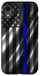 Coque pour iPhone XR Blue Lives Matter Drapeau américain fin Bleu