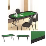 The Living Store Pokerbord för 10 spelare hopfällbart 206x106x75 cm grön -  Poker- & spelbord