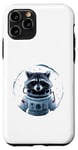 Coque pour iPhone 11 Pro drôle astronaute mignon animal raton laveur avec étoiles dans l'espace chat