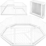 Barrière de sécurité blanc Parc bébé xxl 7,2 mètres, pliant, porte inclus, à 8 pièces, forme individuelle selon votre choix - Kiduku