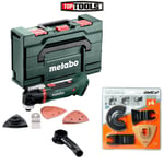 Metabo MT18LTX 18V Compact Multi-Tool + Acc. & Extra 4 Piece Acc. Set in Metaloc
