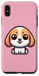 Coque pour iPhone XS Max Rose mignon Beagle Dessin animé chiot souriant adorablement enfants amusant