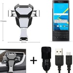  For Blackberry Priv Airvent mount + CHARGER holder cradle bracket car clamp