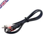 3.5mm AUX Female to 2 RCA Male Jack Audio Cable Plugs Y Splitter Stereo Phono UK