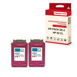 NOPAN-INK - x2 Cartouches compatibles pour HP 62CL XL 62CLXL Cyan + Magenta + Jaune pour HP DeskJet Ink Advantage 5645 Envy 5540 Series 5540 e-All-in