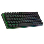 Cooler Master SK622 Wireless Gaming Keyboard in Compact 60% Layout Flat Mechanical Switches RGB Lighting Bluetooth and Cable Connection Apple/PC/Smartphone Compatible - Black