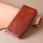 Alcatel 1B 2020 Wallet Case Card Slots Kickstand PU Leather Flip Folio Cover for Alcatel 1B 2020 Smartphone(Brown)