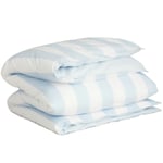 Percale Stripe Påslakan 150x210 cm, Rich Blue