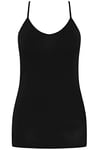 Ulla Popken Women's Undershirt, lace Back Vests, Black, 20-22