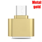 1/2/3pcs Otg Adapter Micro Usb To 2.0 Male Female Gold Metal 1pc