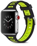 Silikone urrem kompatibel med Apple Watch, 38mm, Sort, Gul