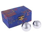 lachineuse - Coffret Boules Qi Gong en Métal - Boules Chinoises Anti Stress ⌀ 35 mm - Boules de Santé en Acier - Coffret Cadeau Relaxation Zen - Idée Objet Asiatique Asie Japon Chine - Coloris Bleu