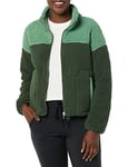 Amazon Essentials Women's Sherpa Jacket, Dark Green Sage Green Shearling, L