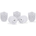 Toalettborsthuvud i 5-pack, lösa toalettborstar 9,5 mm gänga, ersättningsborsthuvud diameter 9 x 7 cm, vit