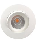 Georgia 360R downlight, CRI97, dimbar LED 3000 Kelvin 600lm, 25º tilt, ink driver, IP44, Hvit