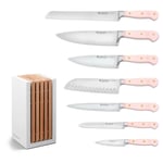 Classic Colour Knivset Med Knivblock 8 Delar, Pink Himalayan Salt