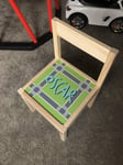 MakeThisMine Personalised Children's Chair LATT Wooden City Road Car Train Wheels Town Country Printed Name Engraved Kids Indoor Outdoor Nusery Play Room Furniture Girls Friends Boys Family