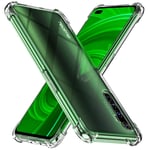 Peakally Realme X50 Pro 5G Case, Soft TPU Transparent Protector Case Cover with Shock Absorption Bumper Corners for Realme X50 Pro 5G - Transparent/Clear