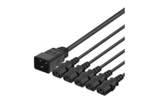 DELTACO - strömdelare - IEC 60320 C20 till power IEC 60320 C13 - 2 m