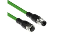 Act Industrial 1.50 Meters Sensor Cable M12d 4-Pin Male To M12d 4-Pin Female, Superflex Xtreme Tpe Cable, Shielded (Sc4500)
