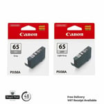 New Genuine Canon CLI65 Grey & Light Grey Ink Cartridges for Canon Pixma Pro 200