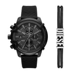 Diesel Men's Chronograph Quartz Watch with Silicone Strap DZ4650SET